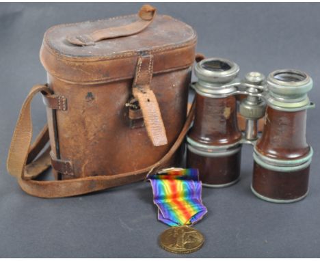 A WWI First World War Victory Medal awarded to one 116462 Gunner A. J. Tilley of the Royal Artillery, along with Tilley's fie