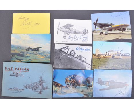 A collection of WWII Second World War and other period&nbsp; RAF Royal Air Force autographs / signatures, comprising; an auto