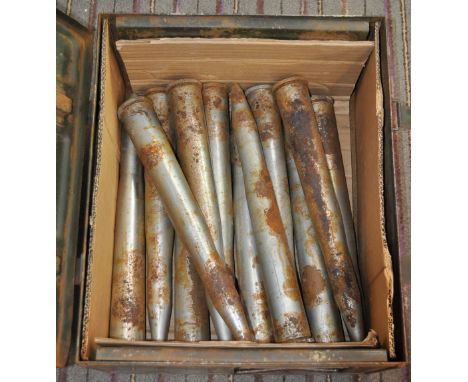 A collection of x12 ( inert ) original 1953 post WWII Second World War Royal Navy 40mm ' BOFORS ' anti aircraft gun drill pra