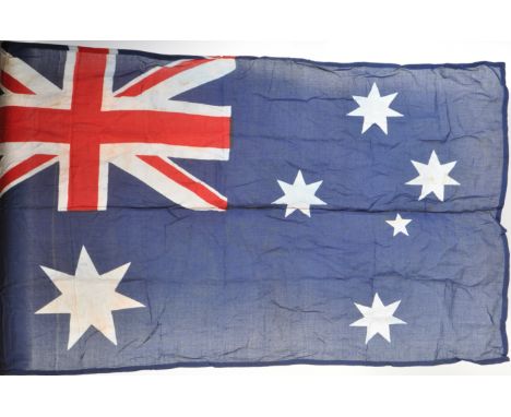 WWII Second World War Interest - a vintage 20th century Australian flag. Typical form in red, white and blue, with stars. The