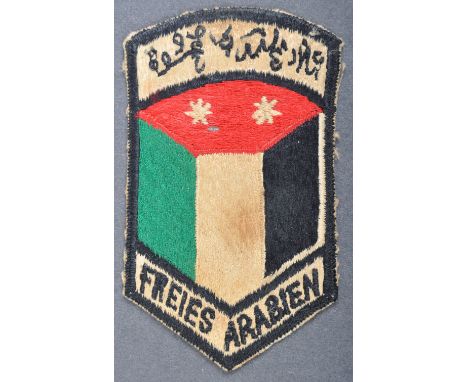 A WWII Second World War related Third Reich Nazi German ' Free Arabian Legion ' Volunteer Unit uniform cloth patch badge. The