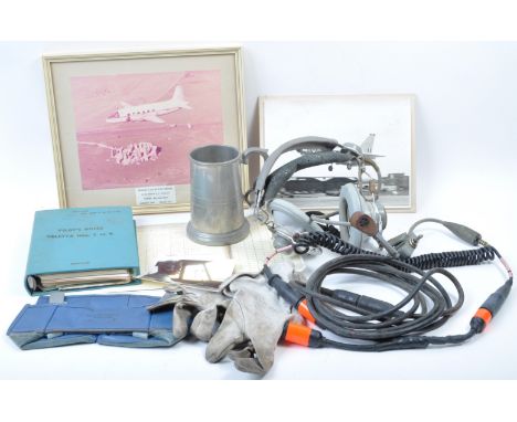 A collection of post war British RAF Royal Air Force pilot items and personal effects belonging to a Flying Officer A.H.J Nor