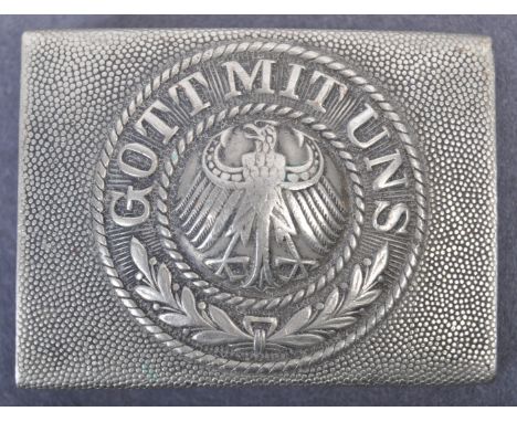 An original WWI First World War Imperial German Army uniform belt buckle depicting the German eagle to the centre with ' Gott