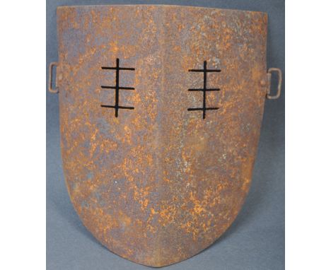 An unusual believed WWI First World War period British Army experimental / prototype anti-sniper or Tank Corps face protector