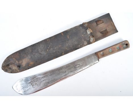 An original WWI First World War period Samuel Kitchin made large machete. The blade with impressed maker's marks and dated 19