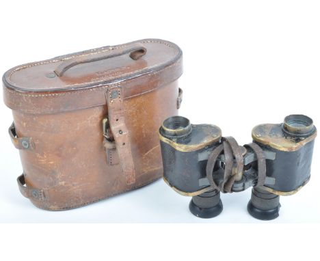 A pair of WWI First World War W. Watson &amp; Sons Ltd 1916 dated British Army field binoculars. Maker's stamp to one eyepiec
