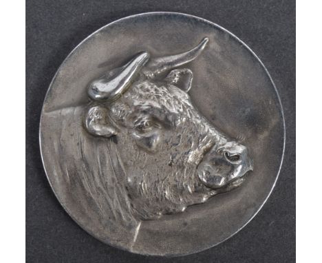 Collection of antique medallions - a vintage hallmarked silver medallion from the Sussex Herd Book Society awarded to one Lt.