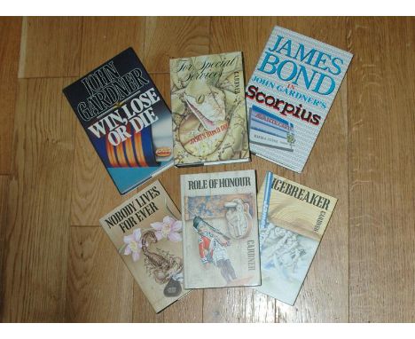 Seven First edition James Bond novels by John Gardner Including For Special Services (1982), Icebreaker (1983),Role of Honour