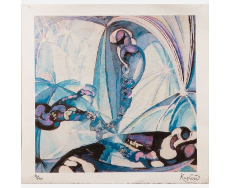 Frantisek Kupka (1871-1957)- Graphic, Autour d`un point, colour lithograph on paper, numbered 14/100, with certificate on the