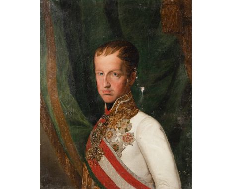 Leopold Fertbauer (1802-1828) -attributed, Portrait of Austrian Emperor Ferdinand I (1793-1875) of Habsburg Lothringen, oil o