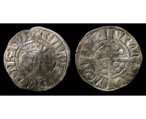 Medieval, silver penny of Edward I (1272-1307) dating c. 1280-1281. Class 3e, mint of Newcastle-upon-Tyne. Obverse: +EDW R AN