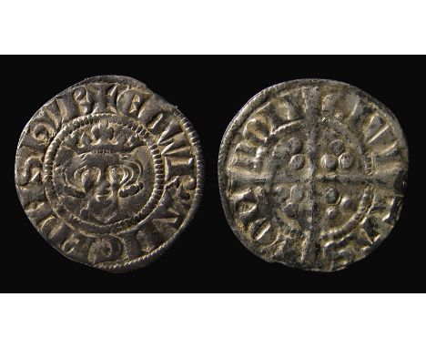 Medieval, a silver penny of Edward I (1272-1307) dating c. 1280-1281. Class 3d, mint of London. Obverse: +EDW R ANGL DNS hyB,