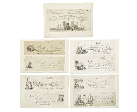 TRADE - NINETEENTH CENTURY BILLS AND EPHEMERA Album of approximately 195 nineteenth century business trade invoices, mostly p