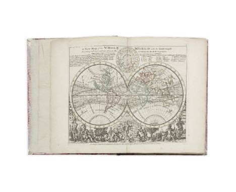 [MOLL (HERMAN)Atlas Minor],  62 engraved maps (of 65,mostly double-page including twin-hemisphere world), all with contempora