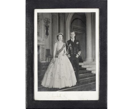 ROYALTY - QUEEN ELIZABETH II AND PHILIP Portrait of Queen Elizabeth II and Prince Philip, Duke of Edinburgh, by Baron Studios