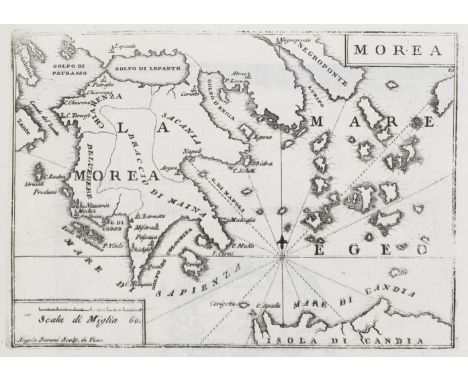 CORONELLI (VINCENZO MARIA)Morea, Negroponte, & Adiacenze,  engraved title, half-title, 70 engraved leaves comprising portrait