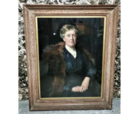 The Hon. John Collier, OBE (1850-1934) British Portrait of a lady, member of the B.G Elliott family, oil on canvas, signed lo