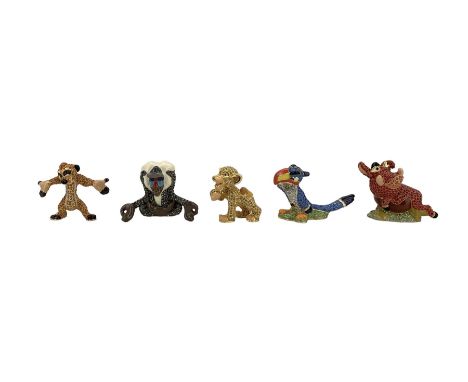 Arribas Collection - The Lion King, set of four Disney enamelled cast-metal figures set with Austrian crystal stones, limited