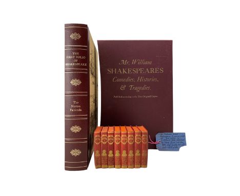 William Shakespeare, The Illustrated Pocket Shakespeare, Complete with Glossary, 8 volumes, pocket-sized red cloth bound volu