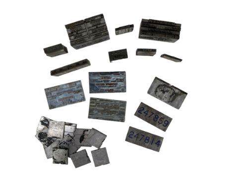 Group of railway ticket printing plates