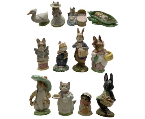 Beatrix Potter figures by Beswick, Royal Doulton, Royal Albert and Border Fine Arts including Hunca Munca, Mrs Ribby, Little 