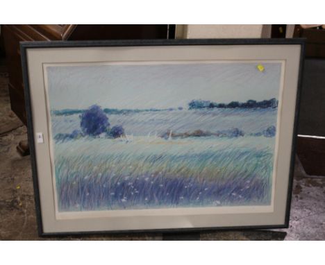 A LARGE FRAMED AND GLAZED SIGNED LIMITED EDITION PRINT  SIGNED WOODARD? - AUTUMN P? 244/250 SIZE - 103CM X 78CM