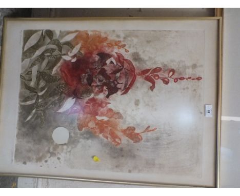 WALKER - A FRAMED AND GLAZED SIGNED LIMITED EDITION PRINT ENTITLED 'SNAPDRAGON' 44/80 SIZE - 77.5CM X 57CM&nbsp;