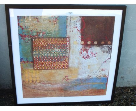 KING &amp; McGAW FRAMED AND GLAZED MODERN PRINT, LAYERS II BY SUSAN OSBJON - OVERALL 78 CM X 57.5 CM 