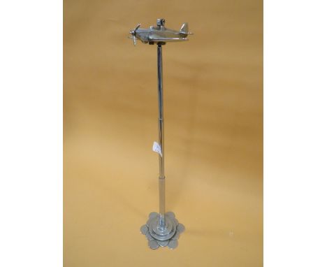 AN ART DECO CHROME AEROPLANE CIGARETTE LIGHTER