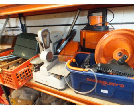 A VAX VACUUM, AVERY SCALES, HAND TOOLS ETC