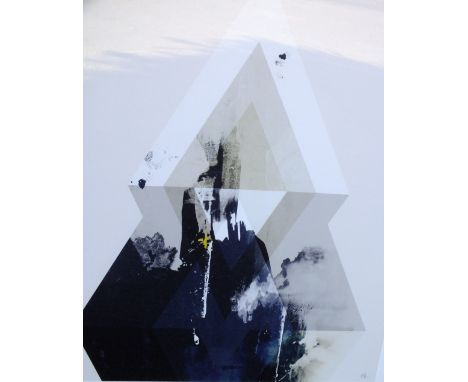 KING &amp; McGAW FRAMED AND GLAZED MODERN PRINT, BREAKTHROUGH BY MICHELLE COLLINS - OVERALL 113.5 CM X 87.5 CM