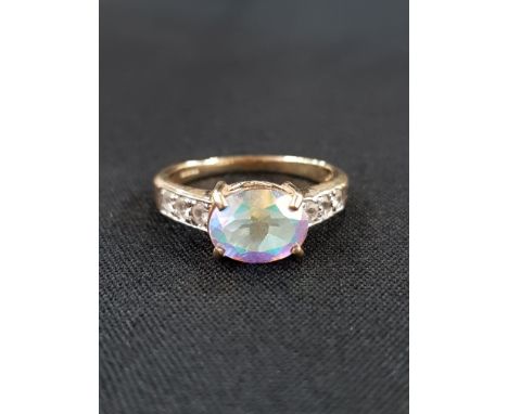9CT GOLD MYSTIC TOPAZ RING