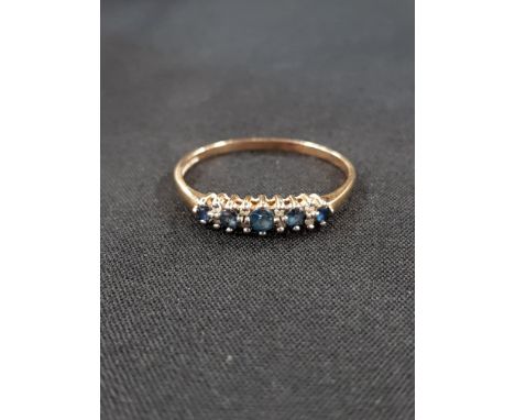 9CT GOLD SAPPHIRE AND DIAMOND RING