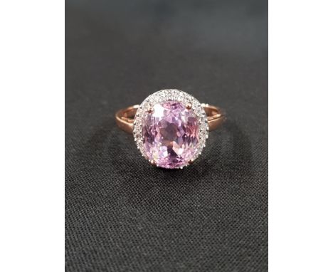 9CT GOLD AMETHYST AND DIAMOND RING