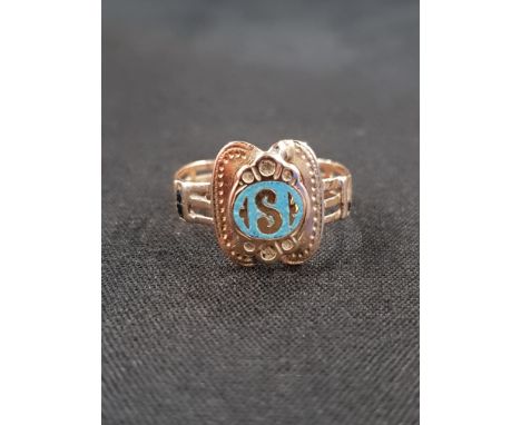 GEORGIAN GOLD AND ENAMEL RING