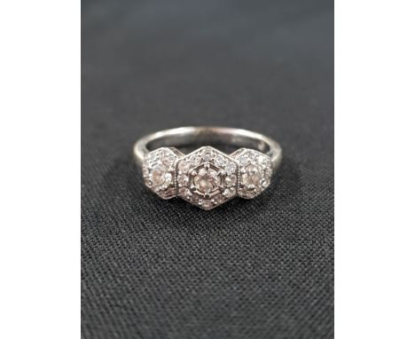 14 CARAT WHITE GOLD AND DIAMOND RING 