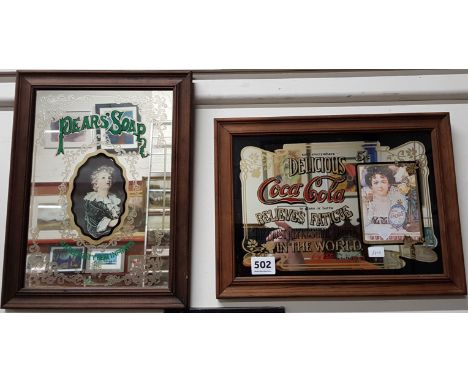 2 VINTAGE ADVERTISING MIRRORS