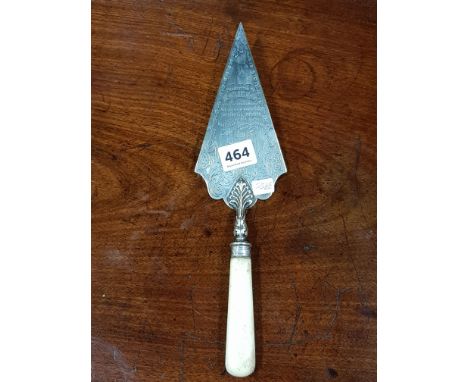 VICTORIAN SILVER PLATED PRESENTATION TROWEL 1873