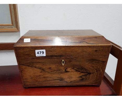 GEORGIAN ROSEWOOD INLAID CADDY