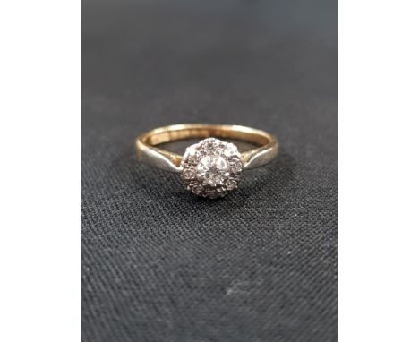18CT DIAMOND CLUSTER RING (HALLMARKED)