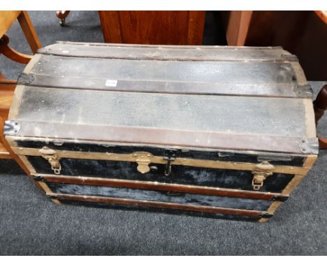 LARGE ANTIQUE DOMED TRUNK