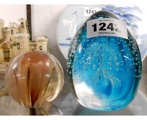A Caithness glass paperweight 'Fountain of Youth' - sold with a Hathod Grange Lucite similar