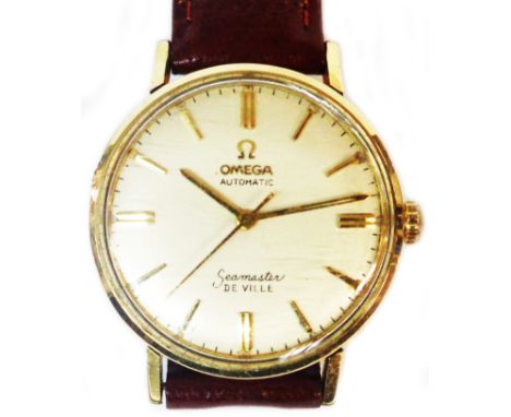 A vintage Omega Seamaster De Ville gold plated cased gentleman's automatic wristwatch with lightly inscribed presentation tex
