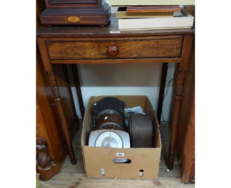 A 65cm 19th Century mahogany and ebony strung side table with frieze drawer, set on slender ring turned legs