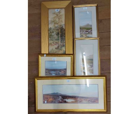 W.H. Boler: a gilt framed watercolour entitled 'Borrowdale, 1906' - sold with a pair of gilt framed gouache painting entitled