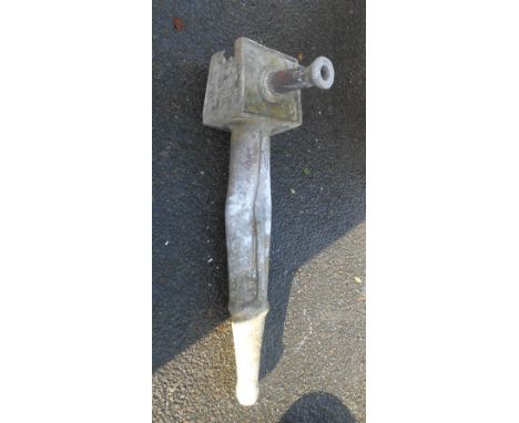 A 19th Century lead fountain hopper - marked S.P. 1818 - dented