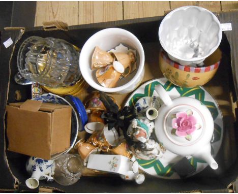 A box containing a quantity of ceramic, glass and other collectable items