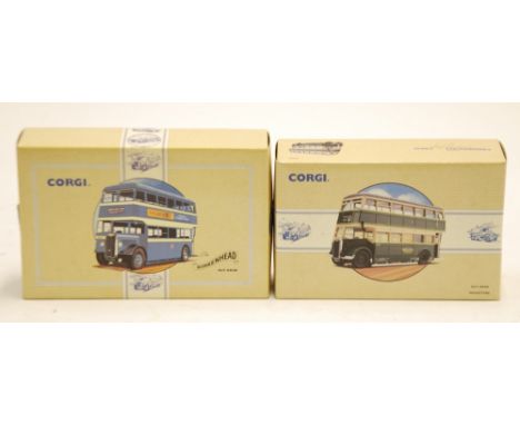 TWO MINT AND BOXED CORGI COMMERCIALS LIMITED EDITION DOUBLE DECKER BUSSES viz Guy Arab Birkenhead and Guy Arab Maidstone, wit