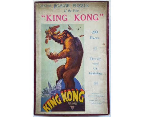 CHAD VALLEY JIG SAW "KING KONG" MANUFACTURED BY PERMISSION OF RADIO PICTURES CIRCA 1933 pictorial box cover showing Edgar Wal