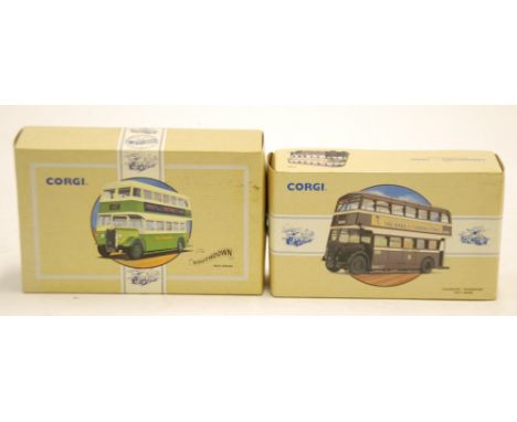TWO MINT AND BOXED CORGI COMMERCIALS LIMITED EDITION GUY ARAB DOUBLE DECKER BUSSES viz Coventry Transport and South Downs, wi